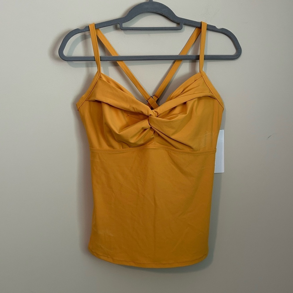 Athleta Twist Up Tankini Top Size 36D/DD in Yellow